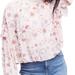 Free People Tops | Free People Wildflower Honey Floral Top Sz Xs Ruffle Sleeve Bubble Hem Blouse | Color: Cream | Size: Xs