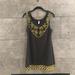 Free People Dresses | Free People Gold Embroidered Black Dress Size 6 | Color: Black/Gold | Size: 6