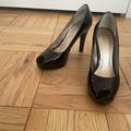 Nine West Shoes | Nine West Francisco Black Patent Leather High Heel With Peep Toe | Color: Black | Size: 5