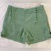 Anthropologie Shorts | Anthropologie “Elevenses” Women’s Sage Green Pom Pom High Wasted Shorts Size 0 | Color: Green | Size: 0