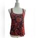 Free People Tops | Free People Med Floral Roses Printed Cami Camisole Tank Top | Color: Black/Red | Size: M