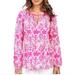 Lilly Pulitzer Tops | Lilly Pulitzer Size Xs Long Sleeve Tunic Pink White Blouse | Color: Pink/White | Size: Xs