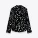 Zara Tops | Abstract Print Blouse | Color: Black/Cream | Size: L