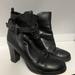 J. Crew Shoes | J. Crew Black Leather Heeled Booties With Buckle | Color: Black | Size: 6.5