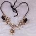 J. Crew Jewelry | J Crew Crystal And Cream Bead Necklace With Black Cord And Tassels | Color: Black/White | Size: Os