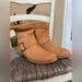 Anthropologie Shoes | Anthropologie Vicenza Leather Slouchy Ankle Boots With Buckle Fold Over Sz 7 Tan | Color: Orange/Tan | Size: 6.5