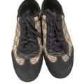 Gucci Shoes | Gucci Navy Blue Suede Leather Gg Pattern Monogram Shoes Sneakers Mens 9 Italy | Color: Blue/Cream | Size: 9