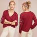 Anthropologie Tops | Anthropologie Dolan Fairytale Embroidered Top Maroon Red {D36} | Color: Blue/Red | Size: S