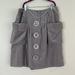 Anthropologie Skirts | Anthropologie Elevenses Grey Big Button Cotton Velour Aline Skirt Size 8 | Color: Gray | Size: 8