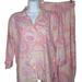 Ralph Lauren Intimates & Sleepwear | Lauren Ralph Lauren Pajama Set Xs Pink Paisley Shirt Pants Cotton Button Elastic | Color: Pink/Purple | Size: Xs