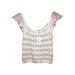 Jessica Simpson Tops | Jessica Simpson M. Beige Crochet Crop Tank Top With Ruffle Straps | Color: Tan | Size: M