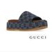 Gucci Shoes | Angelina Gg Supreme Denim Slide Sandals | Color: Blue/Brown | Size: 11.5