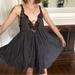 Free People Dresses | Freepeople- (Charcoal Grey) Strappy Babydoll Dress | Color: Gray/Silver | Size: S