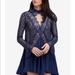 Free People Dresses | Free People Tell Tale Lace Long Sleeve Tunic Dress | Color: Blue/Purple | Size: S