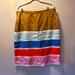J. Crew Skirts | J Crew Sz 16 Gorgeous Colorblock Linen Cupro Blend Skirt With Eyelet. Fabulous! | Color: Gold | Size: 16