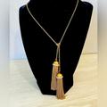 J. Crew Jewelry | J. Crew Rhinestone Lariat Tassel Necklace | Color: Gold | Size: Os