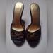 Coach Shoes | Coach Women's Justeen Heels Shoes 6 Black Stacked Heel Slide Open Toe B12 | Color: Brown | Size: 6