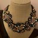 J. Crew Jewelry | J. Crew Statement Necklace Gemstones On Green Fabric | Color: Gold/Green | Size: Os