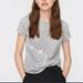J. Crew Tops | J.Crew Grey Embellished Short Sleeve Tee M | Color: Gray/White | Size: M