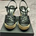 Coach Shoes | Coach Wedge Sandals - Bnib | Color: Black/Tan | Size: 7