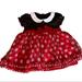 Disney Dresses | Disney Princess Baby Girl Dress Polka Dot Bow Mini Mouse 6-9mo Organic Cotton | Color: Black/Red | Size: 6-9mb