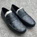 Coach Shoes | New Coach Mott Driver Loafer Mocs Black Leather Monogram Men’s 9 D | Color: Black/Gray | Size: 9