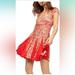 Free People Dresses | Free People Womens Ponderosa Floral Short Mini Dress Large | Color: Red | Size: L