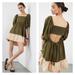 Anthropologie Dresses | Anthropologie | Sachin & Babi Color Block Mini Dress Cutout Puff Sleeve | Color: Green | Size: Xl