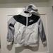 Nike Jackets & Coats | Boys 6 Medium Nike Windbreaker/Rain Jacket White Grey And Black Only Worn Twice | Color: White | Size: 6b