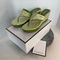 Coach Shoes | Coach Nib Green Felecia Platform Wedge Flip Lops Sandals 7.5 | Color: Green/White | Size: 7.5