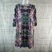 Free People Dresses | Free People Womens Fiesta Floral Dress Sz Small Purple Green 3/4 Sleeve | Color: Green/Purple | Size: S