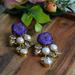 Zara Jewelry | "Gold-Plated Earrings With Raw Stone & Pearls Captivating Combination Earrings" | Color: Gold/Purple | Size: Os