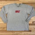 Nike Shirts | Men's Vintage Y2k Nike Heather Gray Red Spell Out Long Sleeve T Shirt Tee Sz Xl | Color: Gray | Size: Xl