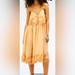 Zara Dresses | Embroidered Dress Limited Edition | Color: Yellow | Size: M