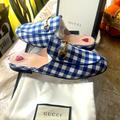 Gucci Shoes | Gucci Slide Mule | Color: Blue/White | Size: 6.5