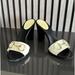 Gucci Shoes | Gucci Black And White Patent Leather Sandals With Horse Bit Us Size 8 | Color: Cream | Size: 8