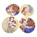 Disney Accents | 4 Disney Beauty And The Beast Ceramic Coasters Set Belle Princess And The Beast | Color: Blue/Yellow | Size: Os