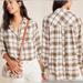 Anthropologie Tops | Anthropologie Women’s Isadora Plaid Popover Tunic Top Shirt Brown White Size Xl | Color: Brown/White | Size: Xl