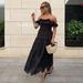 Zara Dresses | Blogger's Fave! Zara Embroidered Midi Dress Nwt | Color: Black | Size: S
