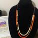 J. Crew Jewelry | J. Crew Double Strand Beaded Necklace Antique Gold Orange And Faux Pearl | Color: Cream/Orange | Size: Os