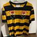 Gucci Shirts | Gucci Black/Yellow Striped Embroidered T Shirt Men’s Size Xxl Fits Like L/Xl. | Color: Black/Red/Yellow | Size: Xxl