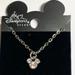 Disney Jewelry | Disney Mickey Mouse Ears Necklace Disneyana Dainty Crystal 18" Silver Plated | Color: Silver/White | Size: Os