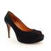 Gucci Shoes | Gucci Black Suede Leather Peep Toe Platform Heel Pumps 38.5 | Color: Black | Size: 38.5eu