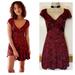 Free People Dresses | Free People “It Takes Two” Wrap Dress In Plum Combo Mini Dress (L) | Color: Red | Size: L