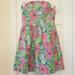 Lilly Pulitzer Dresses | Lilly Pulitzer Floral Strapless Dress Sz 2 | Color: Green/Pink | Size: 2