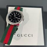 Gucci Accessories | Gucci Men's Watch Red And Green Fabric Strap Worn Once- Excellent Condition | Color: Green/Red | Size: Os