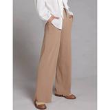 Anthropologie Pants & Jumpsuits | Anthropologie X Flat White Knit Wide Leg Pants Khaki Size M | Color: Brown | Size: M
