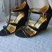 Coach Shoes | Coach Sandals Formal Wedge Heels Size 8 | Color: Black/Gold | Size: 8