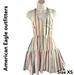 American Eagle Outfitters Dresses | American Eagle Women Linen Halter Midi Dress Multi Color Striped Sz Xs | Color: Blue/White | Size: Xs