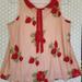 Disney Tops | Disney X Lauren Conrad Collab Floral Sheer Blouse Size: L | Color: Pink/Red | Size: L